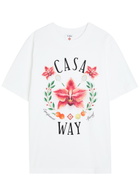 Casablanca Casa Way Orchid Printed Cotton T-shirt White