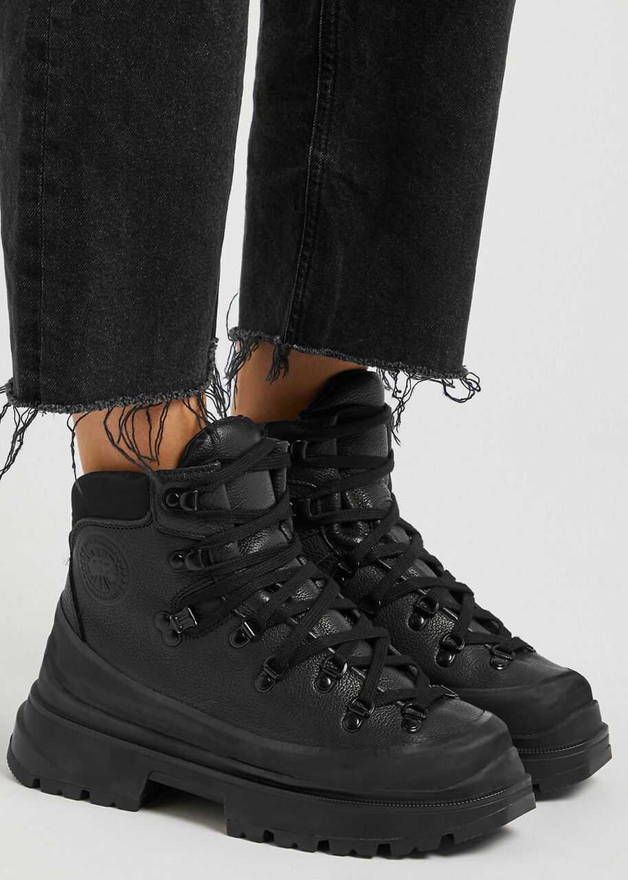 Canada Goose Journey Leather Ankle Boots Black