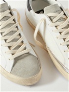 Golden Goose - Superstar Distressed Leather and Suede Sneakers - White