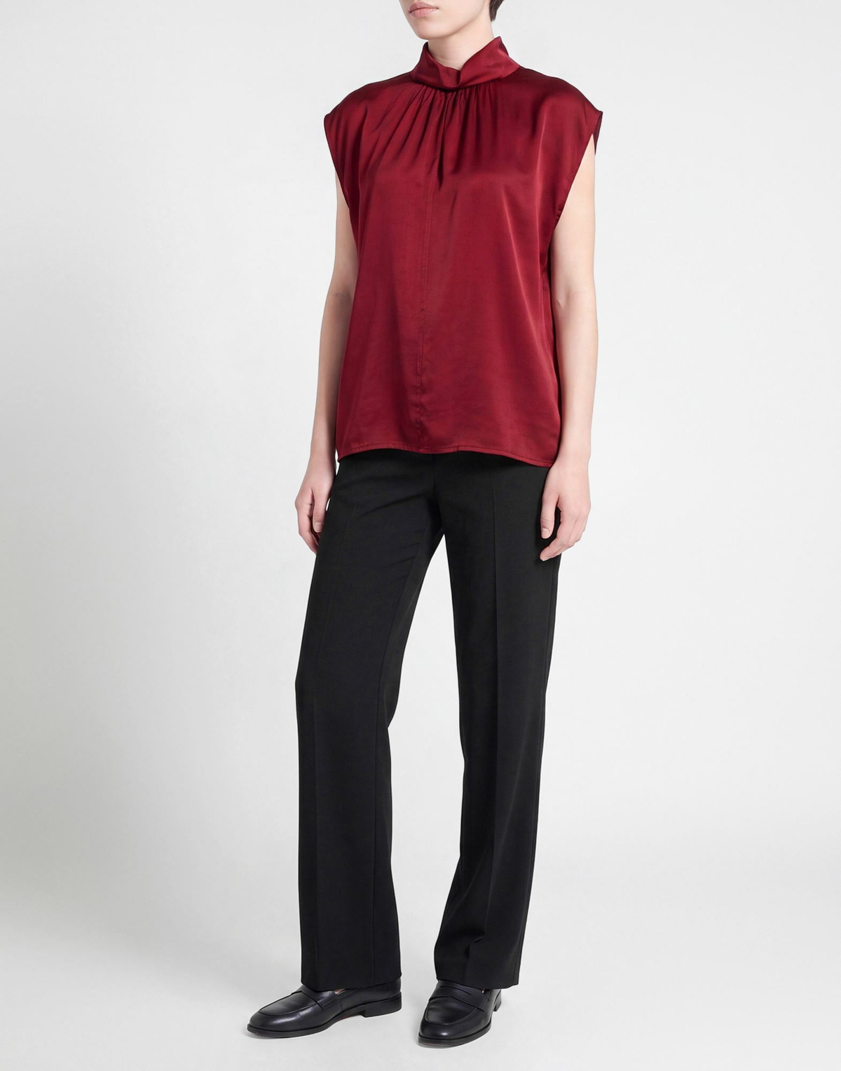 Manila Grace Womens Top Burgundy