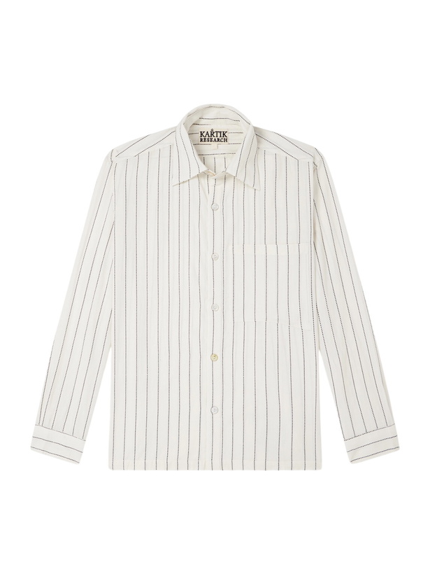 Photo: Kartik Research - Pinstriped Cotton-Canvas Shirt - Neutrals