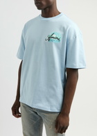 Amiri Paradise Printed Cotton T-shirt Light Blue