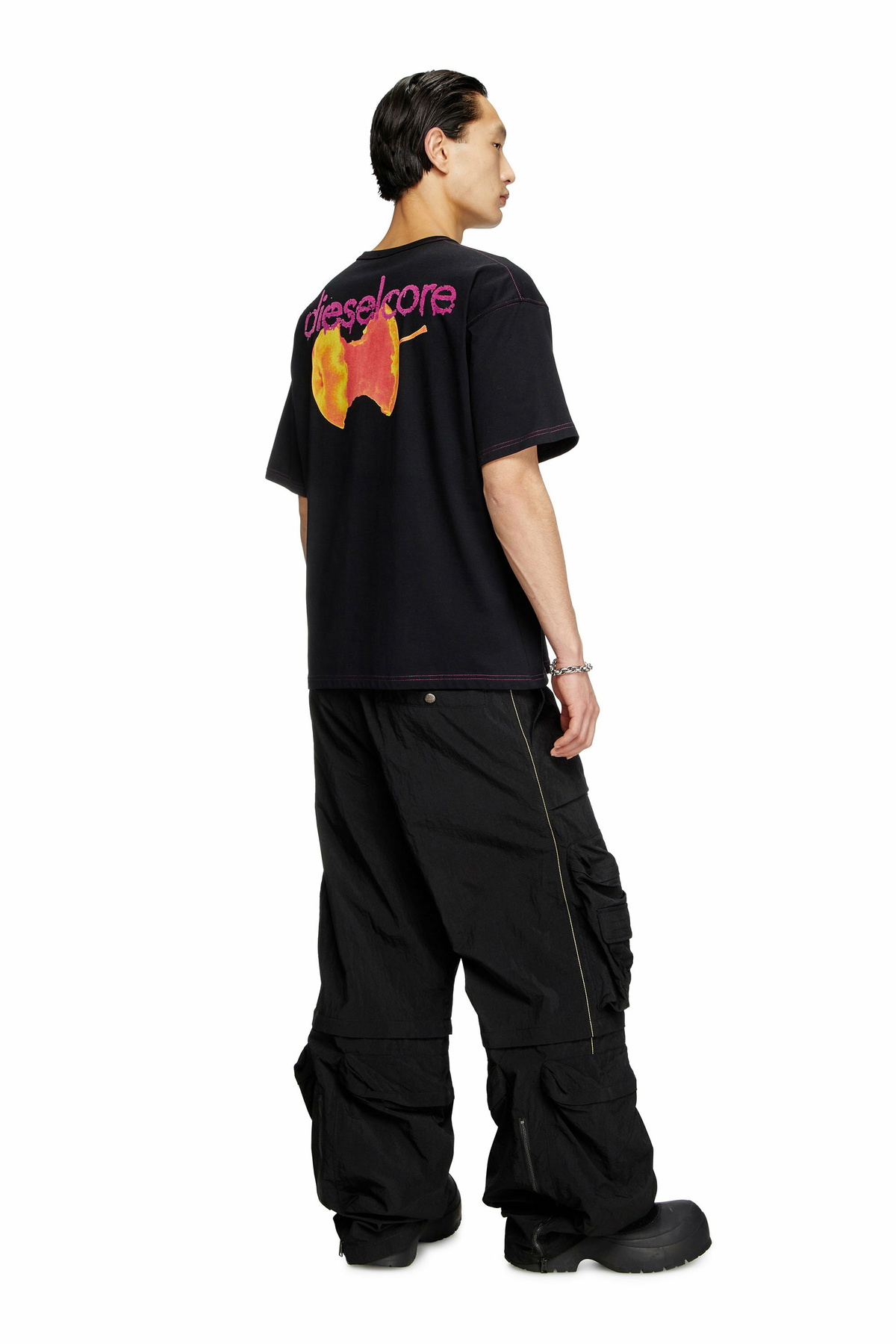 Diesel T-shirt with apple core print - T-Shirts Mens in Black Diesel