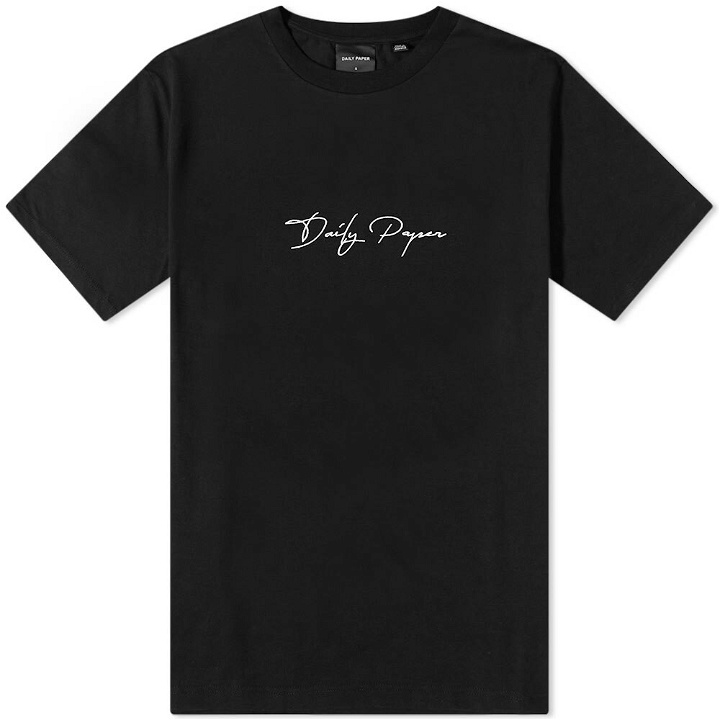 Photo: Daily Paper Men's Script Logo T-Shirt in Black