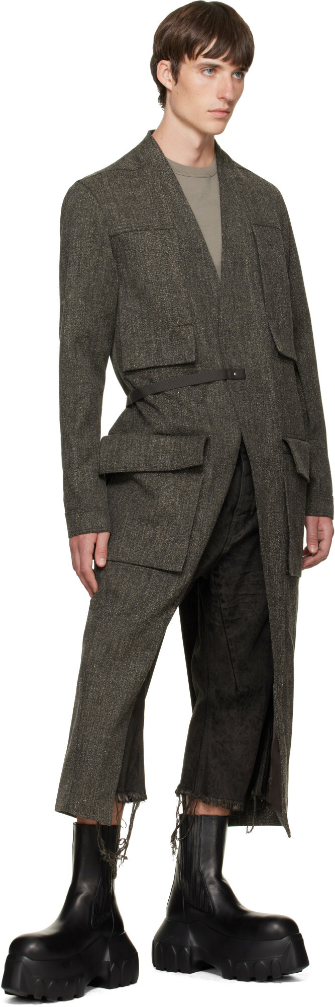 Rick Owens Brown Tower Lab Coat
