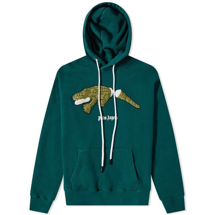 Photo: Palm Angels Men's Croccodile Popover Hoody in Green/Green
