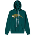 Palm Angels Men's Croccodile Popover Hoody in Green/Green