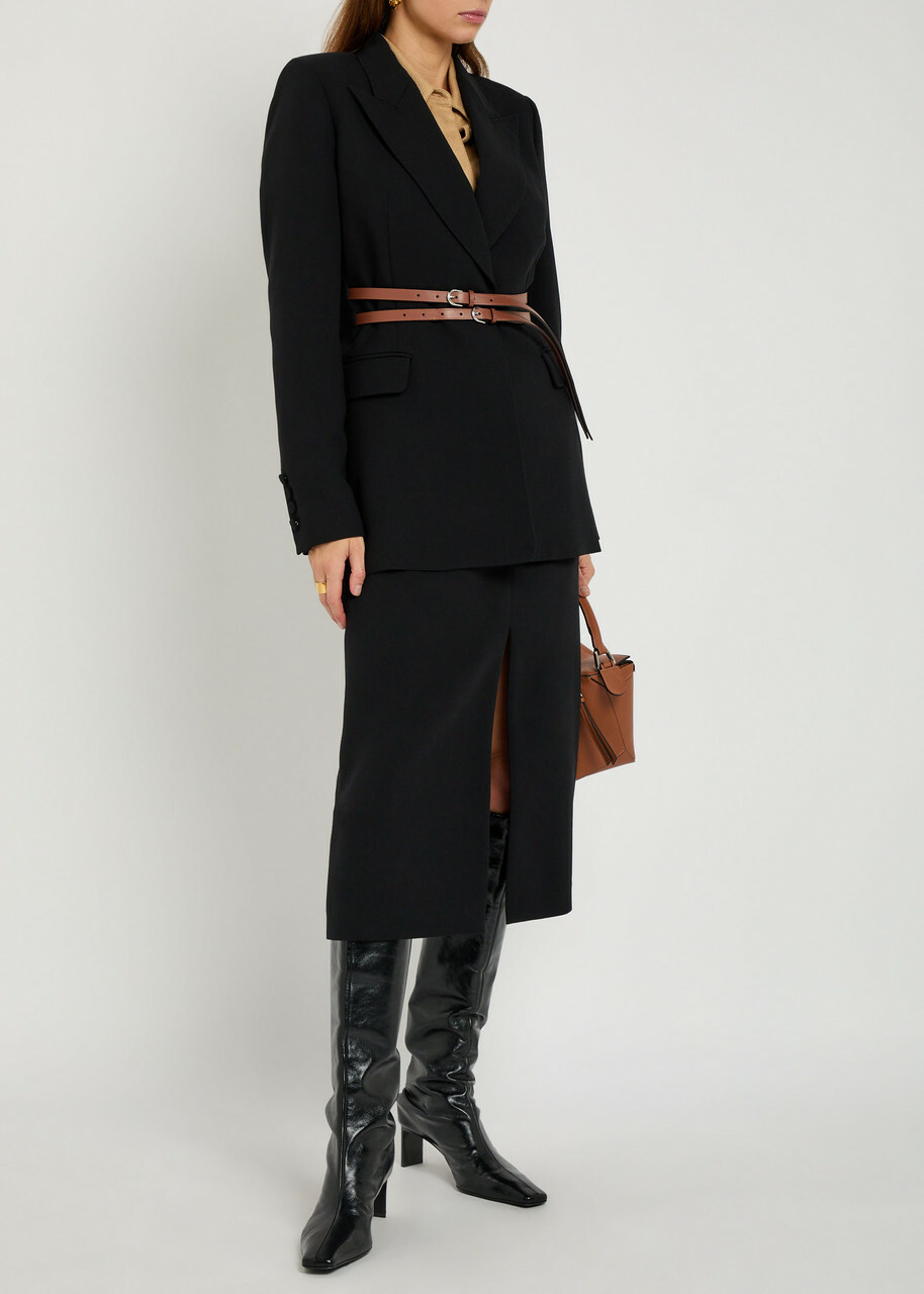 Gabriela Hearst Morelos Wool Midi Skirt Black