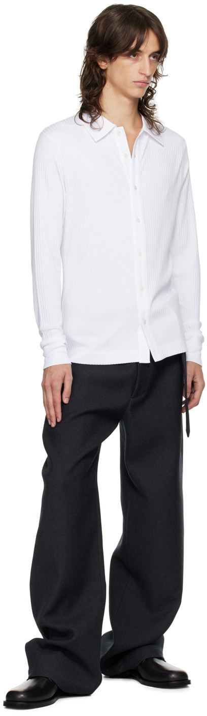 Dries Van Noten Gray Belted Trousers