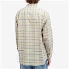 Auralee Men's Superlight Wool Check Shirt in Light Beige Check