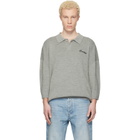 Fear of God ESSENTIALS Gray Signature 3/4 Sleeve 90s Knit Polo