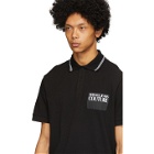 Versace Jeans Couture Black Institutional Logo Patch Polo