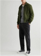 Officine Générale - Oswald Belted Straight-Leg Pigment-Dyed Cotton-Blend Twill Trousers - Blue