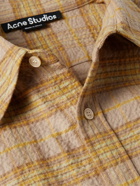 Acne Studios - Sarlie Checked Crinkled Cotton-Blend Flannel Shirt - Brown