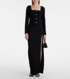 Alessandra Rich Wool-blend twill bouclé maxi skirt