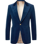 Gucci - Blue Slim-Fit Cotton-Blend Velvet Blazer - Men - Blue