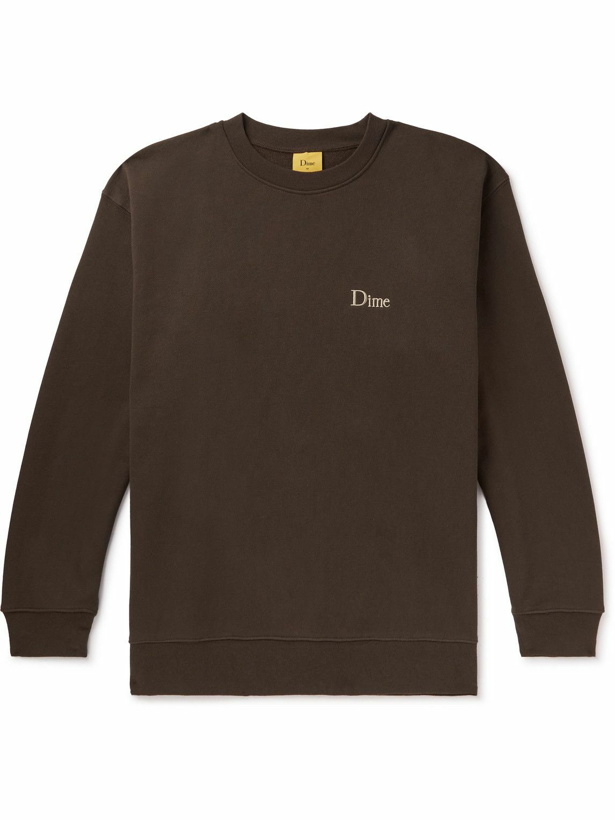 Photo: DIME - Logo-Embroidered Cotton-Jersey Sweatshirt - Brown