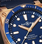 Bell & Ross - BR 03-92 Diver Limited Edition Automatic 42mm Bronze and Leather Watch, Ref. No. BR0392-D-LU-BR/SCA - Blue