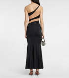 Norma Kamali Mesh-paneled jersey gown