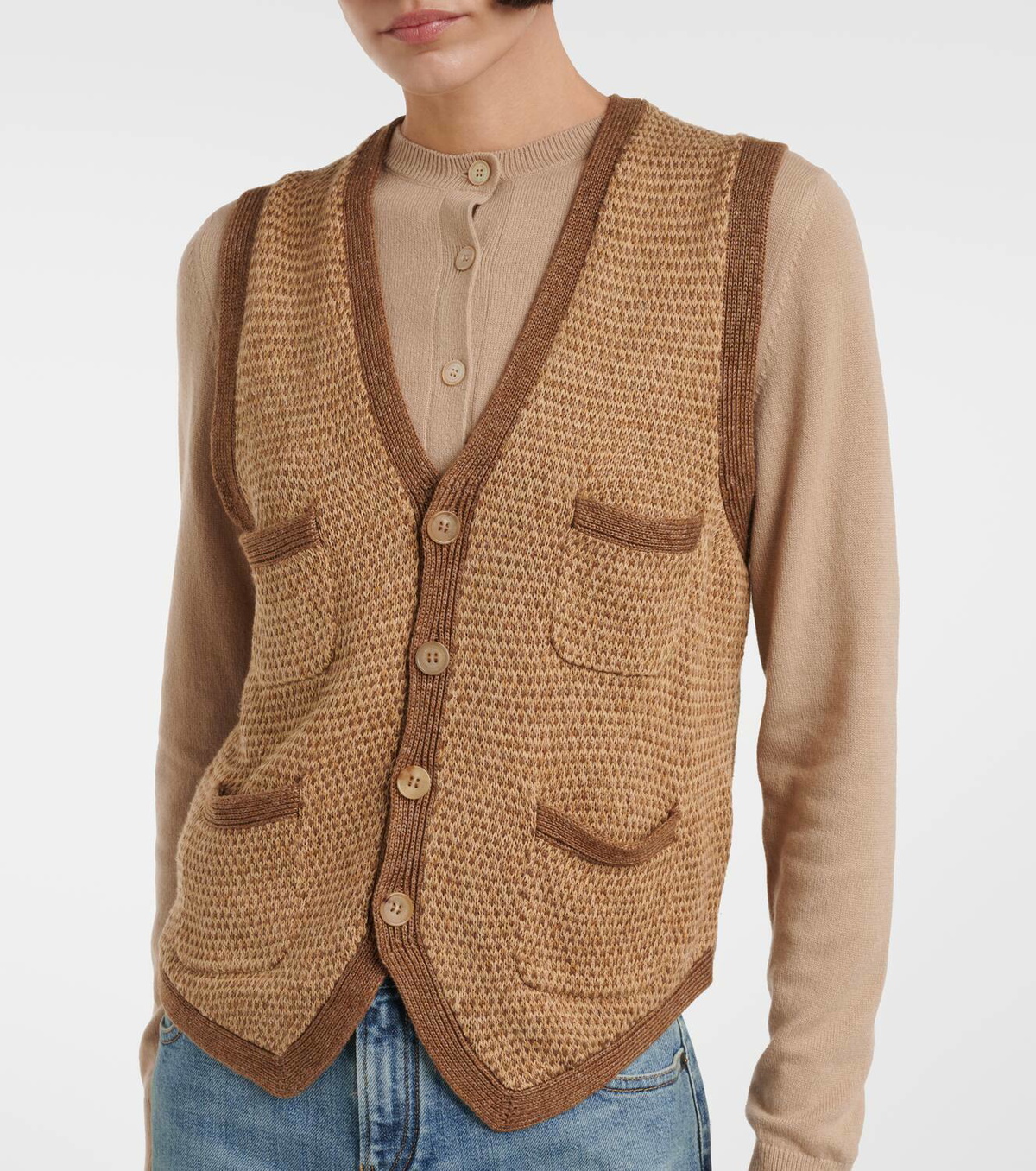 Ralph Lauren Collection Knitted linen and silk vest