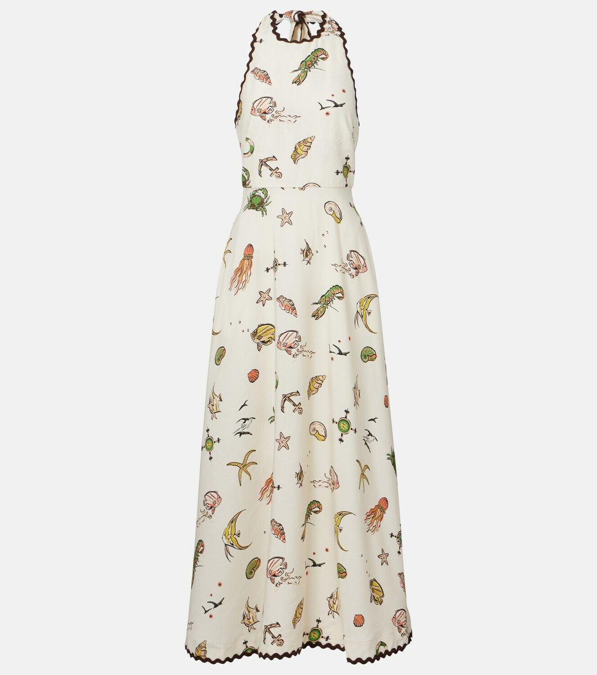 Alémais Printed halterneck midi dress