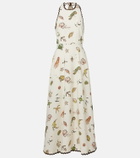 Alémais Printed halterneck midi dress