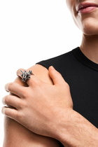Diesel Silver-tone center focal ring - Rings - Unisex - Grey