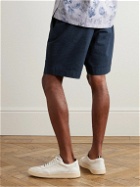 Officine Générale - Phill Straight-Leg Cotton-Seersucker Drawstring Shorts - Blue