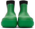 AMBUSH Green Rubber Chelsea Boots