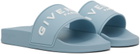 Givenchy Blue Slide Flat Pool Slides
