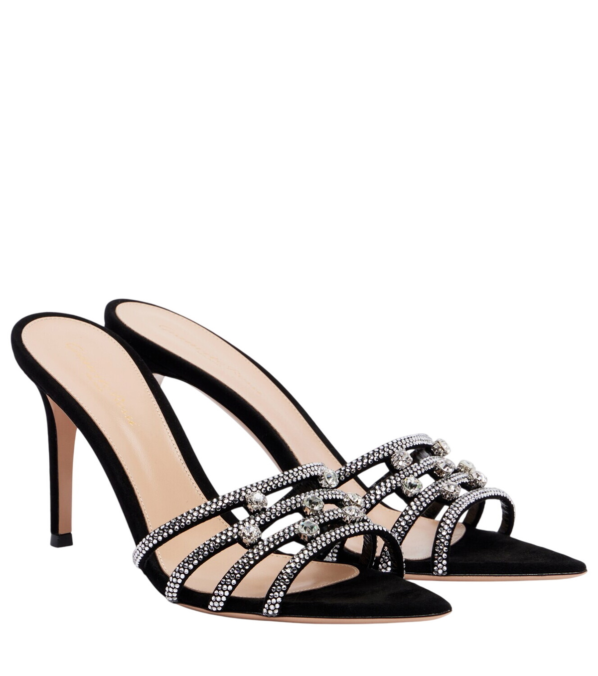 Gianvito Rossi Elle 85 embellished mesh mules Gianvito Rossi