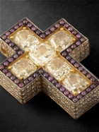 Greg Yuna - Kris Cross Gold Diamond and Enamel Pendant