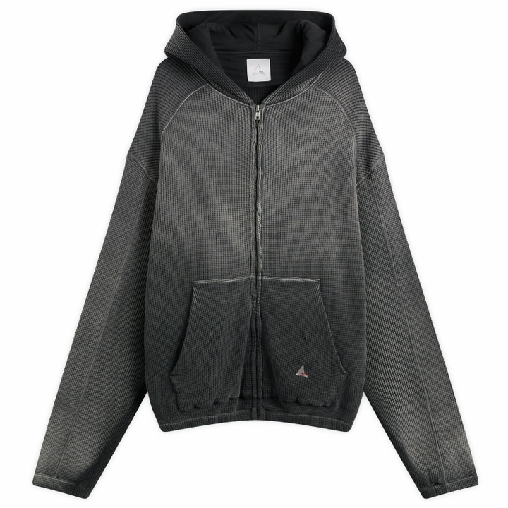 Photo: ROA Men's Bee Sun Faded Waffle Zip Up Hoodie in Black