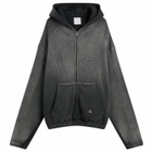 ROA Men's Bee Sun Faded Waffle Zip Up Hoodie in Black