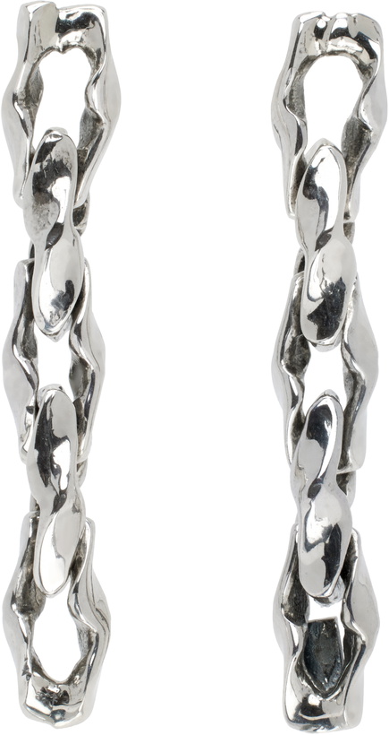 Photo: Emanuele Bicocchi Silver Hammered Chain Earrings
