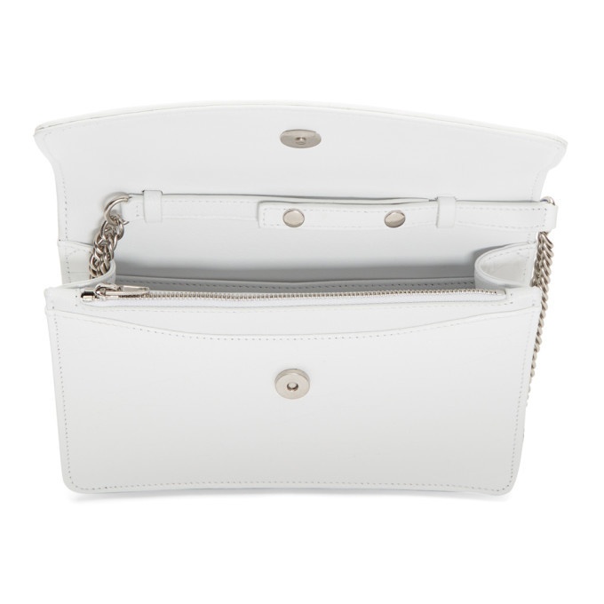 White Patent Lether Piano Keyboard Rectangular Evening Clutch Purse Jewelry  Box