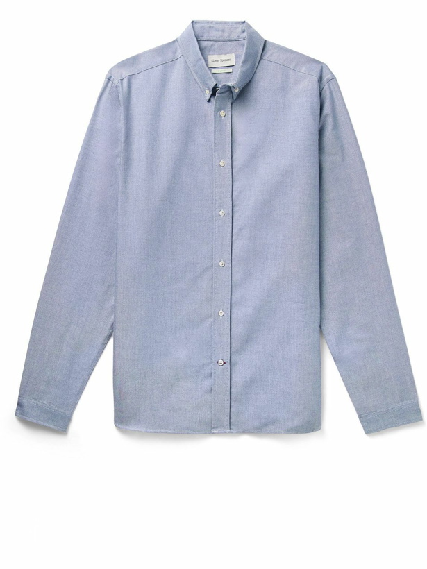 Photo: Oliver Spencer - Brook Button-Down Collar Birdseye Organic Cotton Shirt - Blue