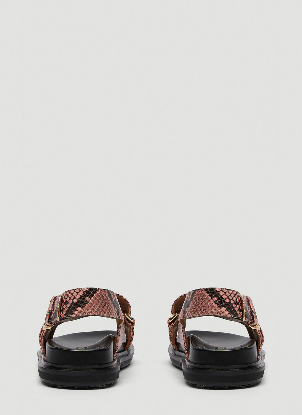 Python-Effect Fussbett Sandals in Pink Marni
