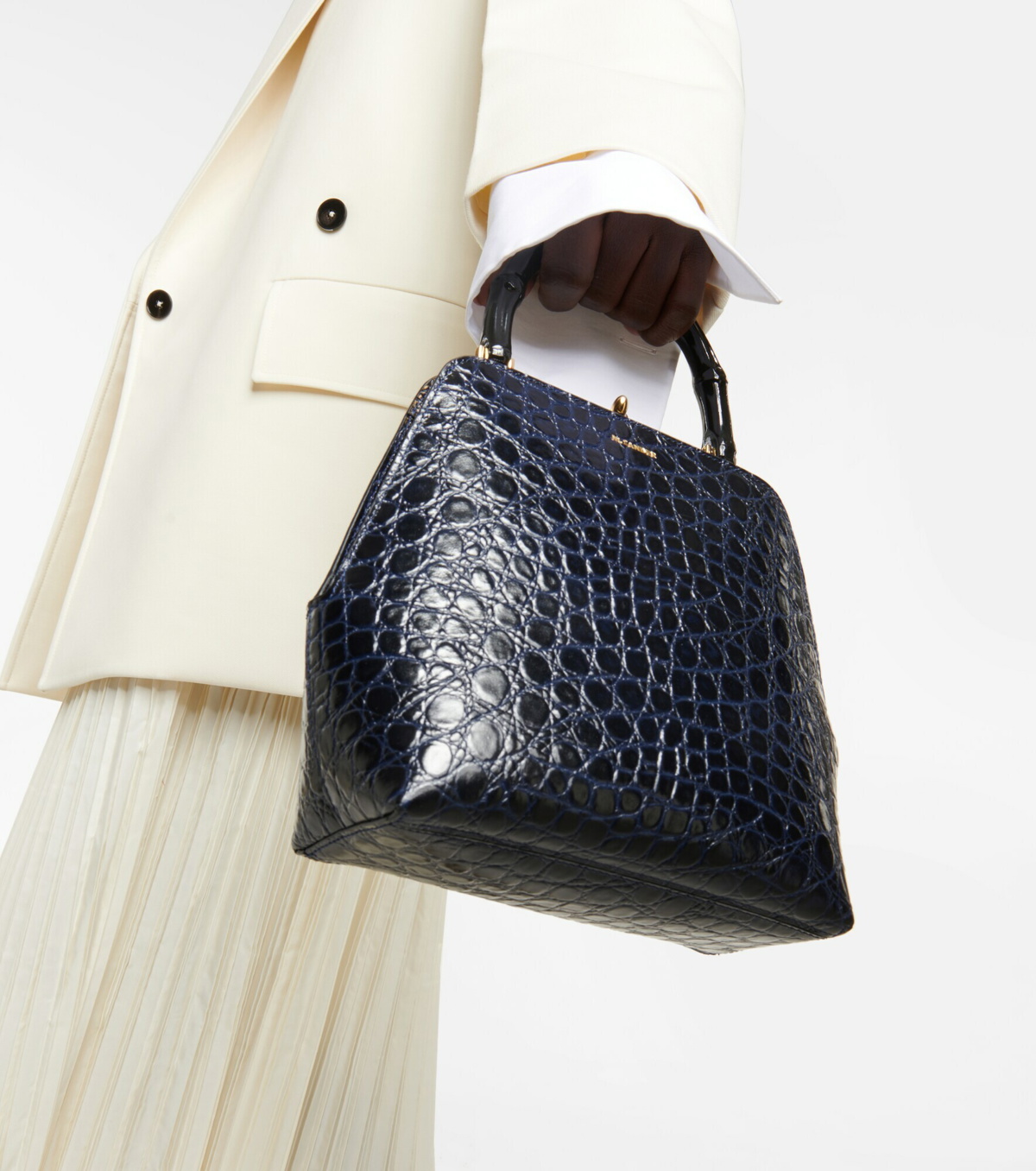 Croc-Effect Leather Bag
