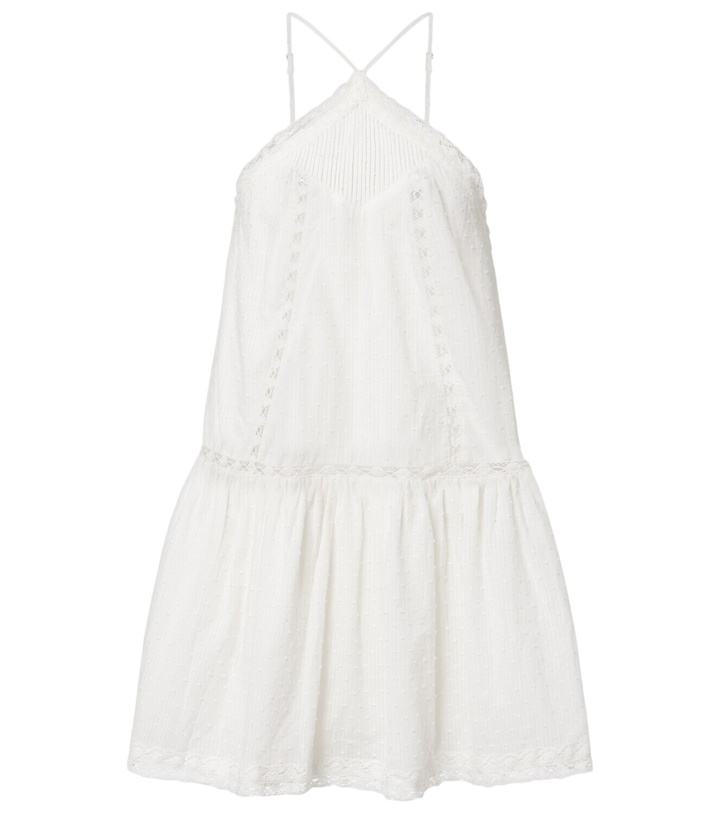 Photo: Poupette St Barth Nora lace-trimmed halterneck cotton minidress