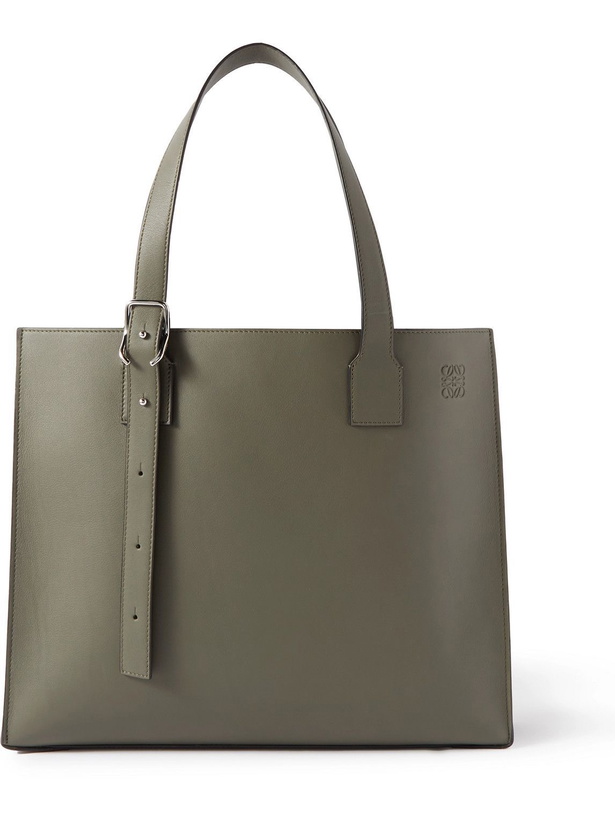 Photo: Loewe - Logo-Debossed Leather Tote Bag