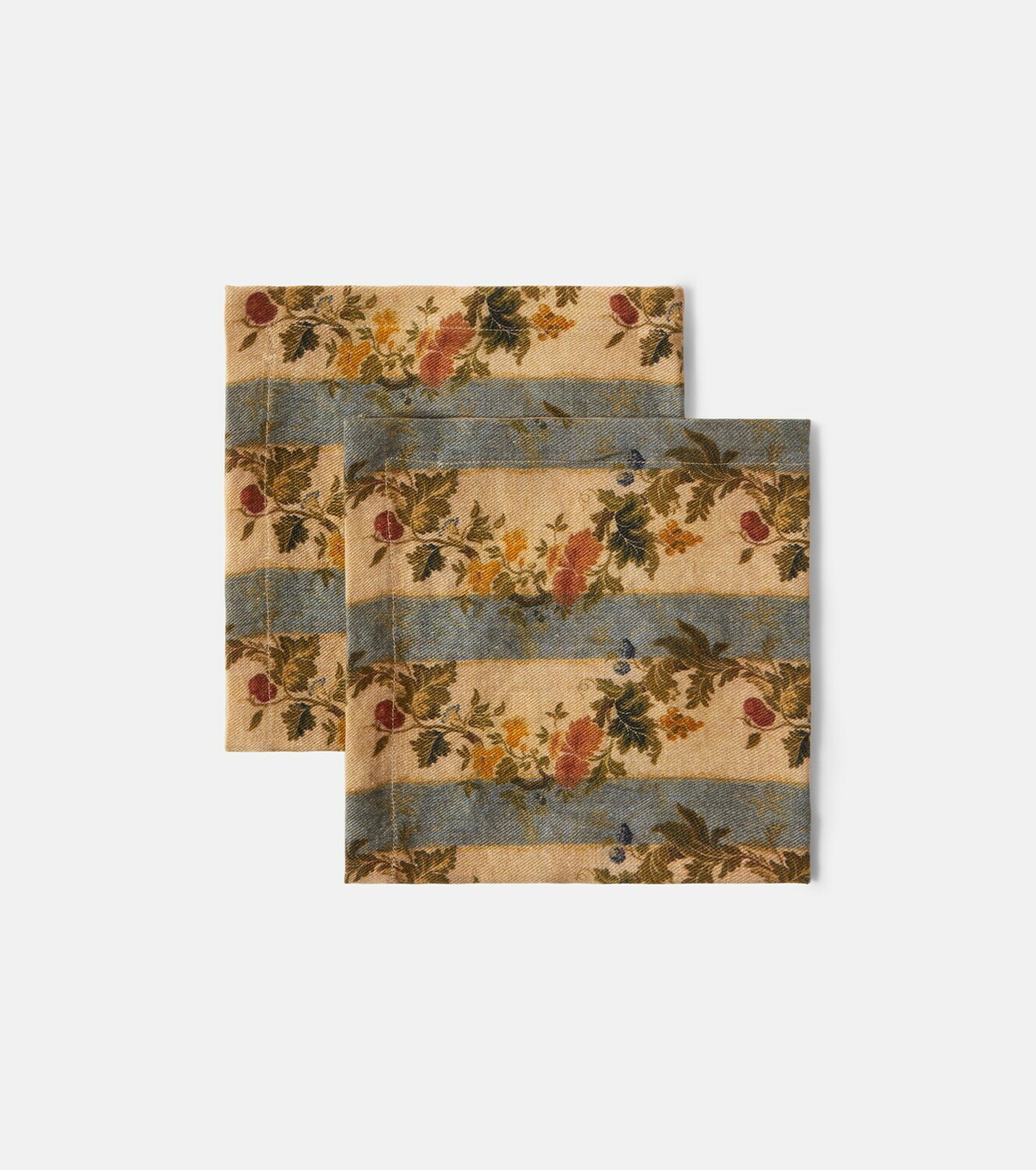 The House of Lyria Banksia set of 2 floral linen napkins