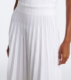 Balmain Sequined knitted pleated maxi skirt