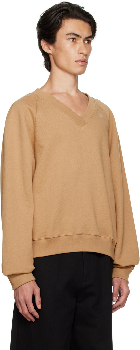 Recto Brown V-Neck Sweatshirt Recto