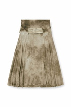 Diesel Belted midi skirt in logo-jacquard satin - Skirts Womens in Brown