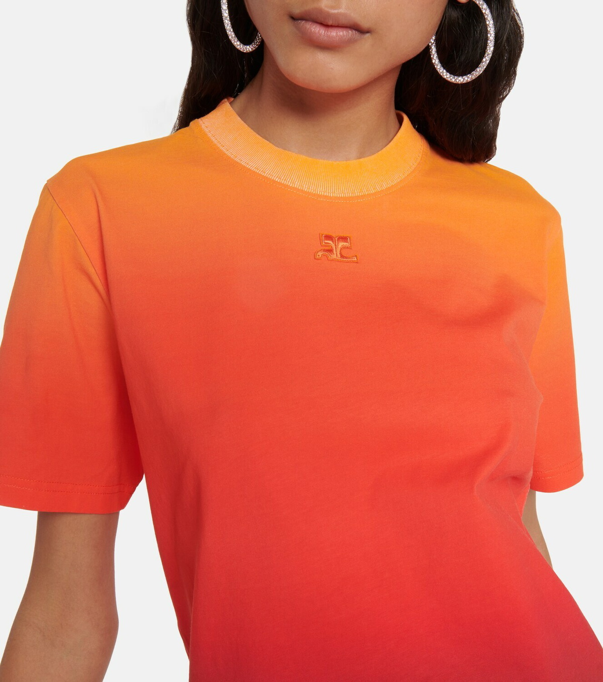 Courrèges 21シャツ　オレンジイエロー Courrèges Ombré cotton T-shirt Courreges