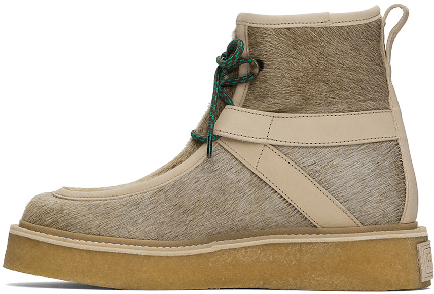 Kenzo Beige Kenzo Paris Yuki Pony Leather Boots