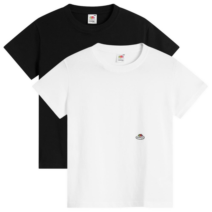Photo: Hommegirls Women's x Fruit of the Loom Classic T-Shirt - Pack of 2 in Black/White