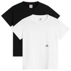 Hommegirls Women's x Fruit of the Loom Classic T-Shirt - Pack of 2 in Black/White