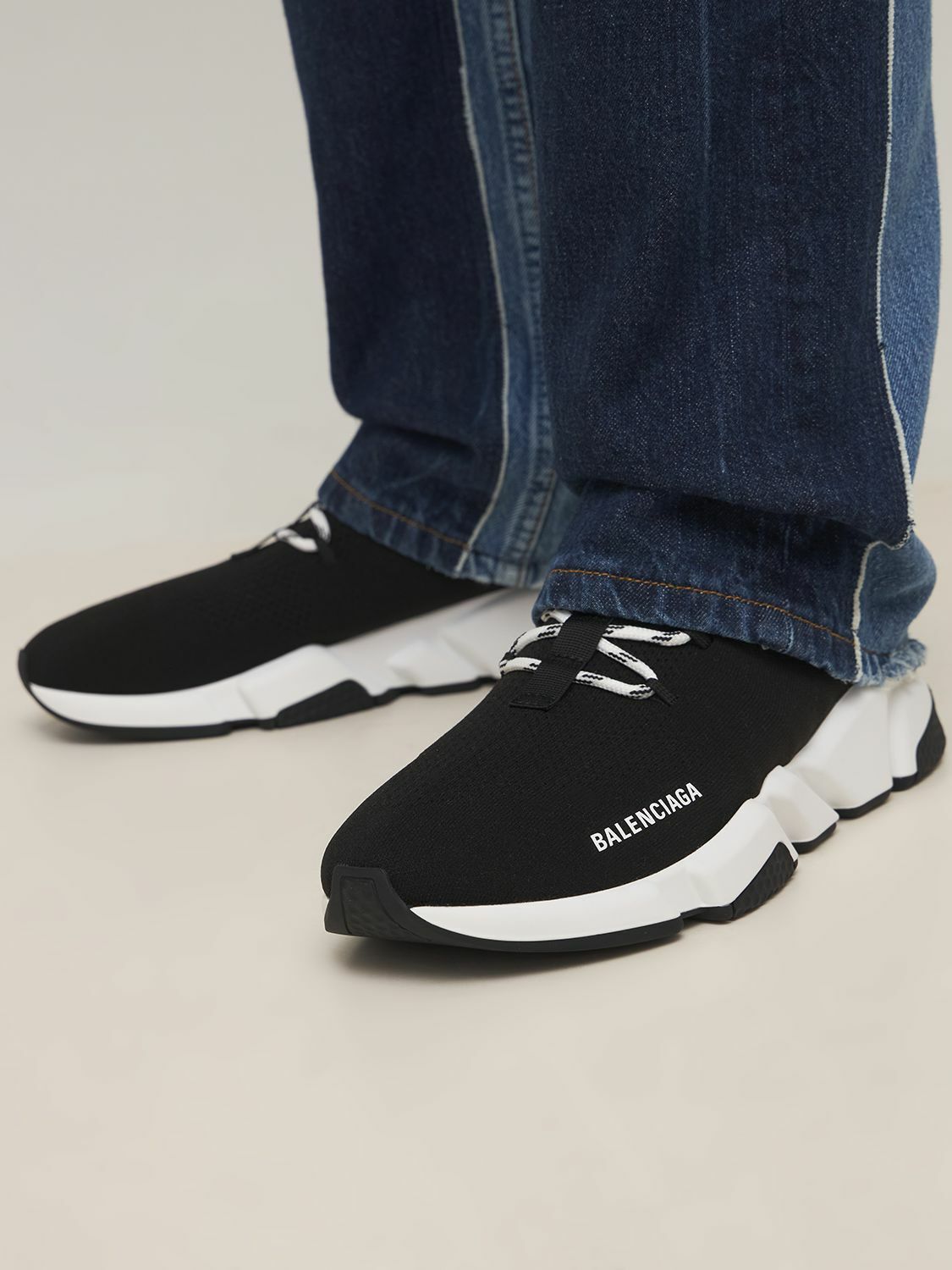 BALENCIAGA Speed Laceup Knit Sneakers Balenciaga